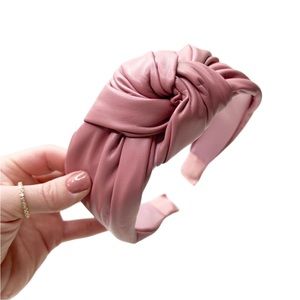 Faux Leather Chunky Knot Headband Blush Pink